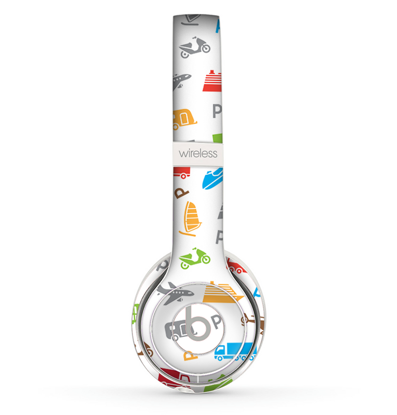 The Colorful Travel Collage Pattern Skin Set for the Beats by Dre Solo 2 Wireless Headphones