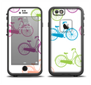 The Colorful Vintage Bike on White Pattern Apple iPhone 6/6s LifeProof Fre Case Skin Set
