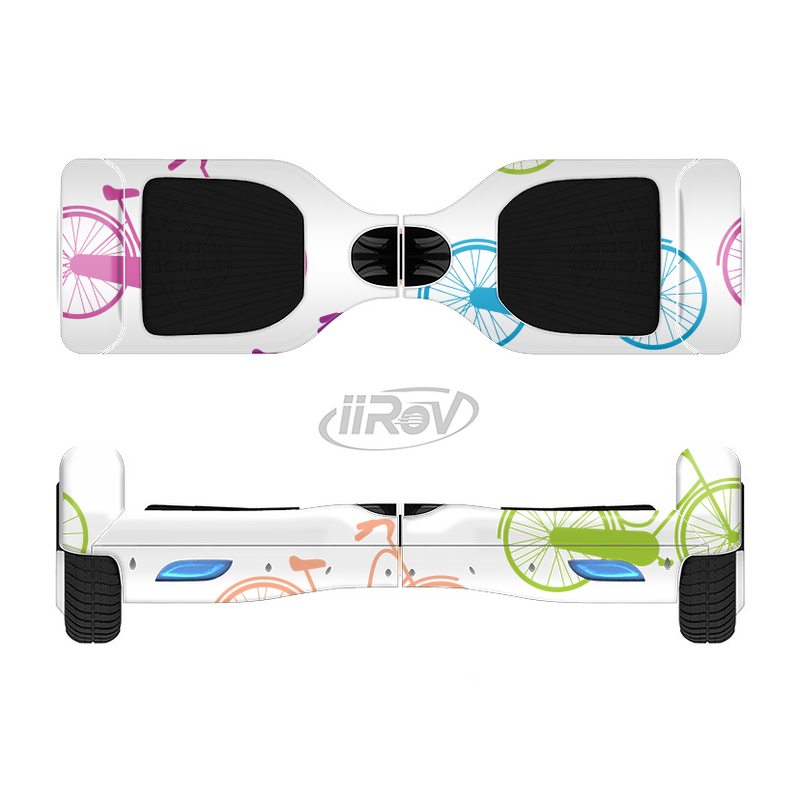 The Colorful Vintage Bike on White Pattern Full-Body Skin Set for the Smart Drifting SuperCharged iiRov HoverBoard