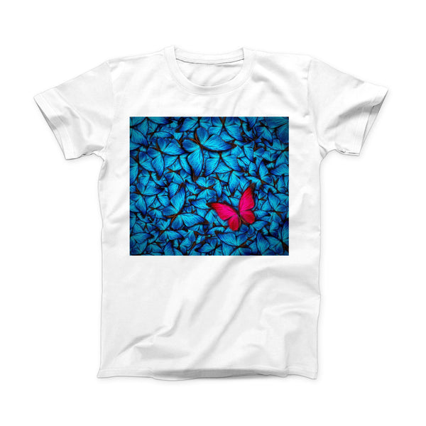 The Contrasting Butterfly ink-Fuzed Front Spot Graphic Unisex Soft-Fitted Tee Shirt