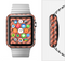 The Coral & Black Sketch Chevron Full-Body Skin Set for the Apple Watch