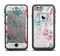 The Coral & Blue Grunge Watercolor Floral Apple iPhone 6/6s LifeProof Fre Case Skin Set