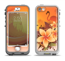 The Coral Colored Floral Pelical Apple iPhone 5-5s LifeProof Nuud Case Skin Set