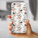 The Coral Flower and Hummingbird All Over Print iPhone 6/6s or 6/6s Plus 2-Piece Hybrid INK-Fuzed Case