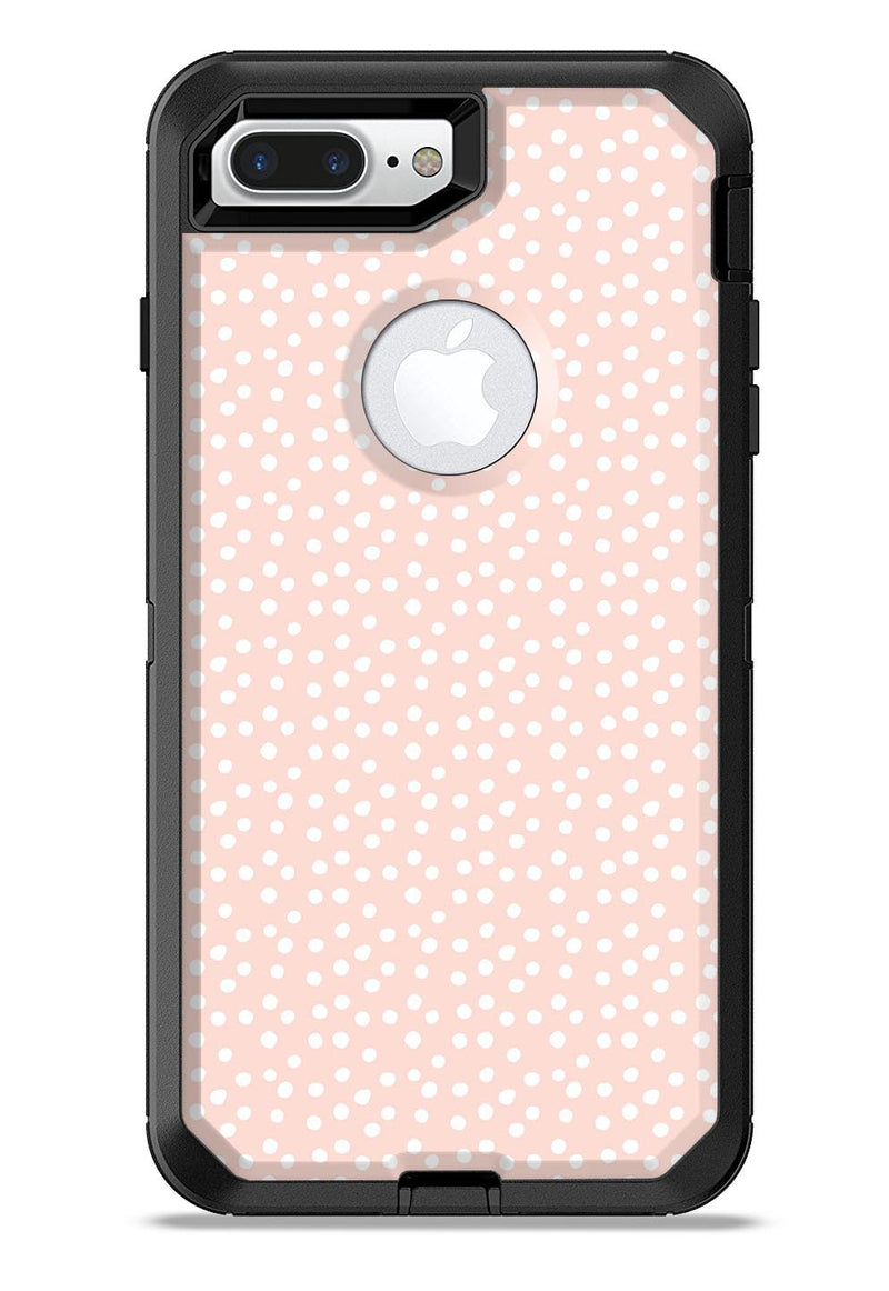 The Coral and White Micro Polka Dots - iPhone 7 or 7 Plus Commuter Case Skin Kit
