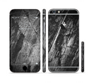 The Cracked Black Planks of Wood Sectioned Skin Series for the Apple iPhone 6/6s