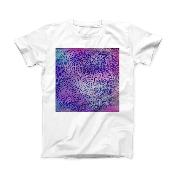 The Cracked Purple Texture ink-Fuzed Front Spot Graphic Unisex Soft-Fitted Tee Shirt