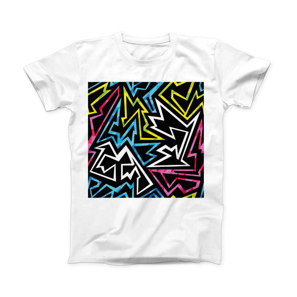 The Crazy Retro Squiggles V1 ink-Fuzed Front Spot Graphic Unisex Soft-Fitted Tee Shirt