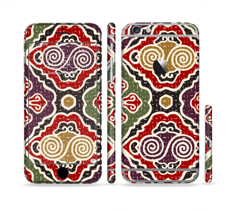 The Creative Colorful Swirl Design Sectioned Skin Series for the Apple iPhone 6/6s Plus