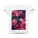 The Crimson Nebula ink-Fuzed Front Spot Graphic Unisex Soft-Fitted Tee Shirt