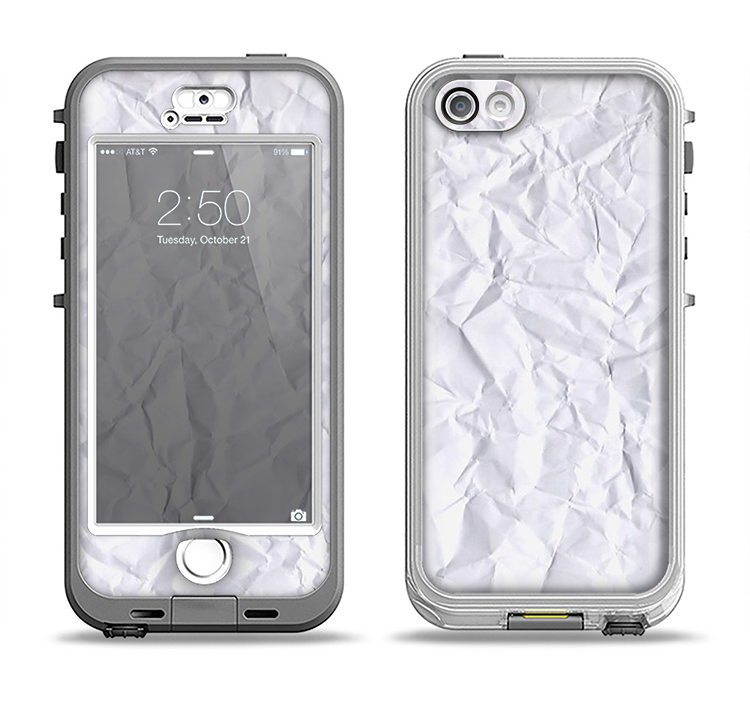 The Crumpled White Paper Apple iPhone 5-5s LifeProof Nuud Case Skin Set