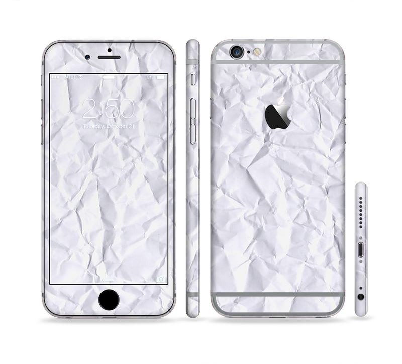 The Crumpled White Paper Sectioned Skin Series for the Apple iPhone 6/6s Plus