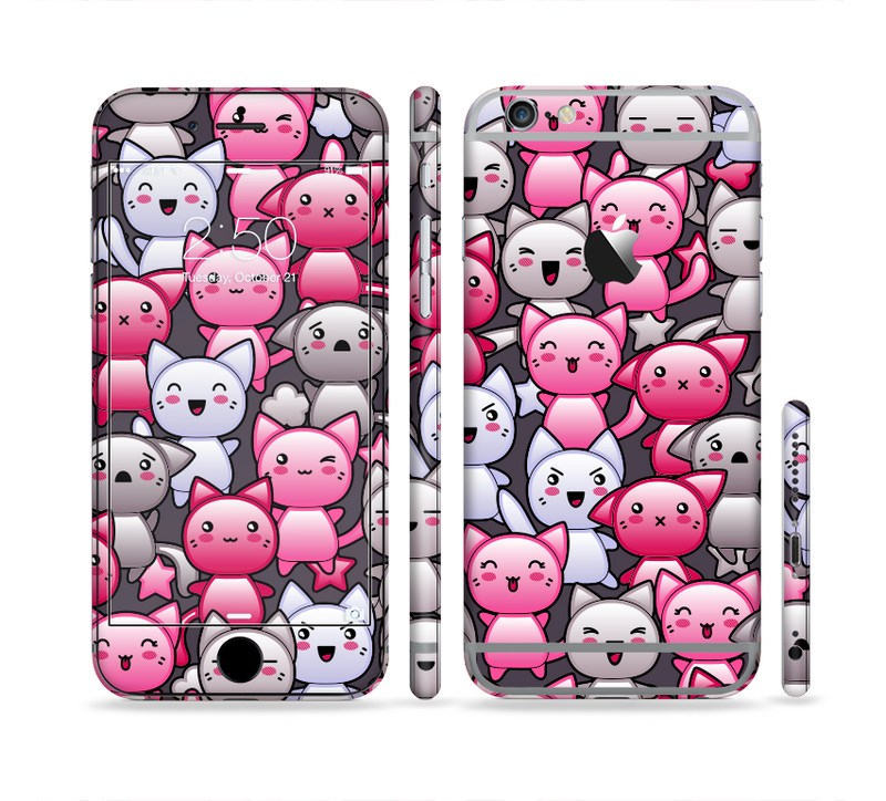 The Cute Abstract Kittens Sectioned Skin Series for the Apple iPhone 6/6s Plus