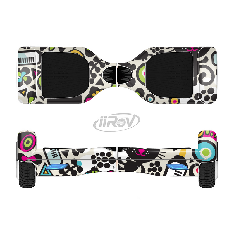The Cute, Colorful One-Eyed Cats Pattern Full-Body Skin Set for the Smart Drifting SuperCharged iiRov HoverBoard