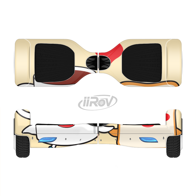 The Cute Toast & Mug Breakfast Couple Full-Body Skin Set for the Smart Drifting SuperCharged iiRov HoverBoard