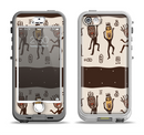 The Dancing Aztec Masked Cave-Men Apple iPhone 5-5s LifeProof Nuud Case Skin Set