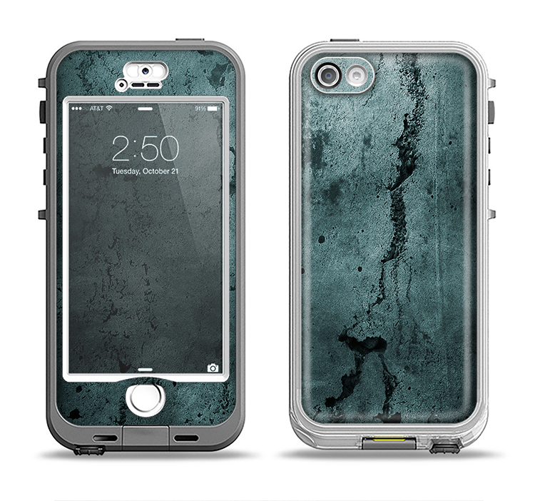The Dark Blue Cracked Texture Apple iPhone 5-5s LifeProof Nuud Case Skin Set