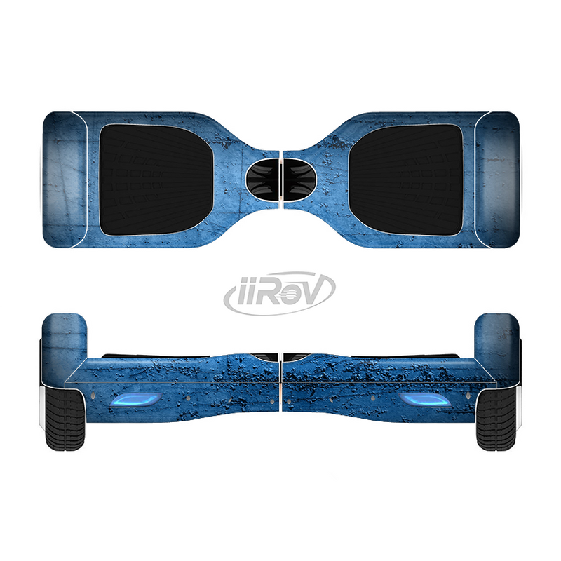 The Dark Blue Scratched Stone Wall Full-Body Skin Set for the Smart Drifting SuperCharged iiRov HoverBoard