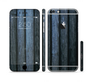 The Dark Blue Washed Wood Sectioned Skin Series for the Apple iPhone 6/6s