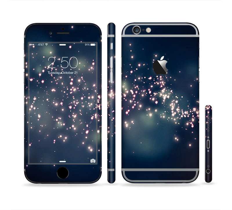 The Dark & Glowing Sparks Sectioned Skin Series for the Apple iPhone 6/6s