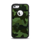The Dark Green Camouflage Textile Apple iPhone 5-5s Otterbox Defender Case Skin Set