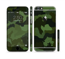 The Dark Green Camouflage Textile Sectioned Skin Series for the Apple iPhone 6/6s