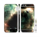 The Dark Green Glowing Universe Sectioned Skin Series for the Apple iPhone 6/6s