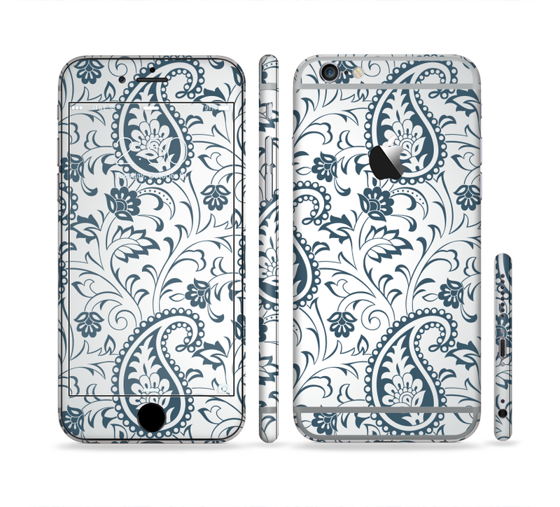 The Dark Green Highlighted Paisley Pattern Sectioned Skin Series for the Apple iPhone 6/6s Plus