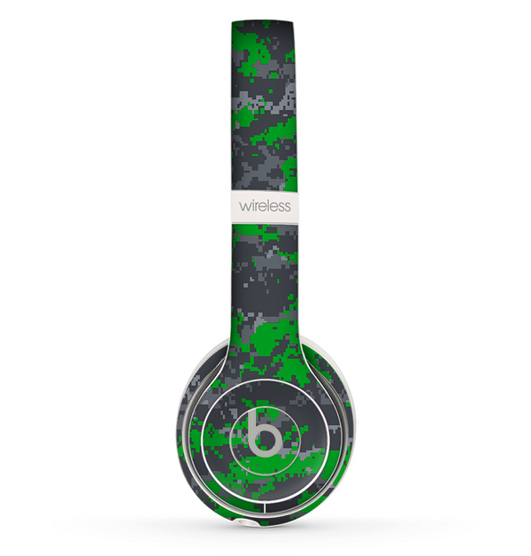 The Dark Green and Gray Digital Camouflage Skin Set for the Beats by Dre Solo 2 Wireless Headphones