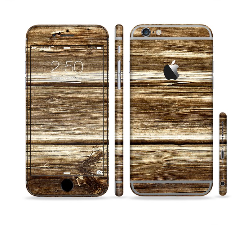 The Dark Highlighted Old Wood Sectioned Skin Series for the Apple iPhone 6/6s