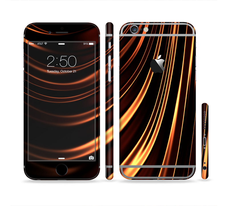 The Dark Orange Shadow Fabric Sectioned Skin Series for the Apple iPhone 6/6s
