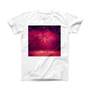 The Dark Pink Shimmering Orbs of Light ink-Fuzed Front Spot Graphic Unisex Soft-Fitted Tee Shirt