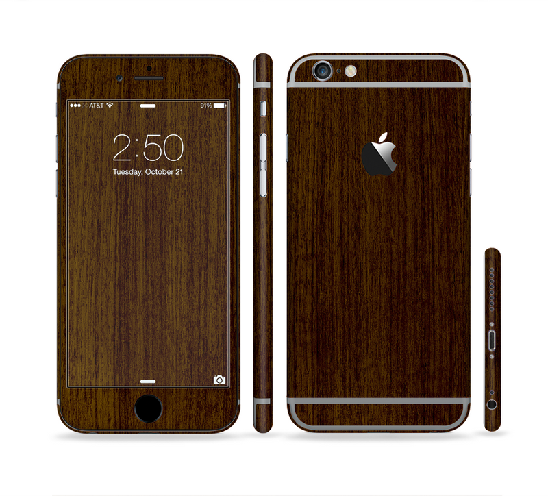 The Dark Quartered Wood Sectioned Skin Series for the Apple iPhone 6/6s