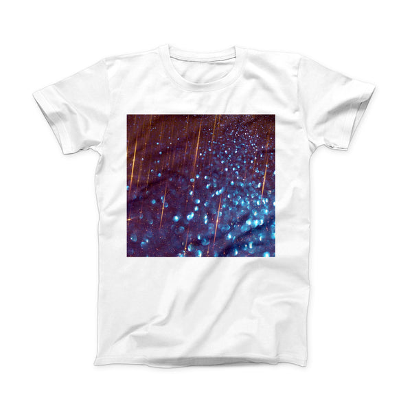 The Dark Radient Orbs of Blue with Streaks ink-Fuzed Front Spot Graphic Unisex Soft-Fitted Tee Shirt