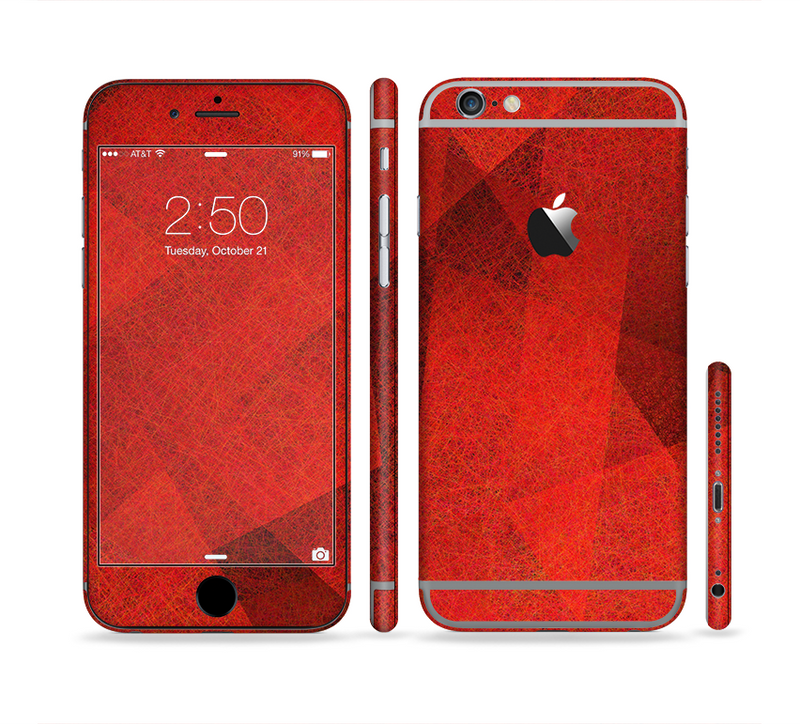 The Dark Red with Translucent Shapes Sectioned Skin Series for the Apple iPhone 6/6s