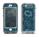 The Dark Teal Sea Creature Icons Apple iPhone 5-5s LifeProof Nuud Case Skin Set