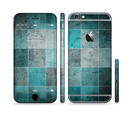 The Dark Teal Tiled Pattern V2 Sectioned Skin Series for the Apple iPhone 6/6s
