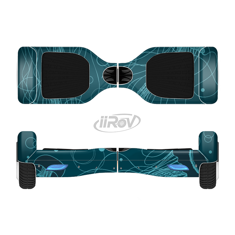 The Dark Vector Teal Jelly Fish Full-Body Skin Set for the Smart Drifting SuperCharged iiRov HoverBoard