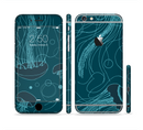 The Dark Vector Teal Jelly Fish Sectioned Skin Series for the Apple iPhone 6/6s