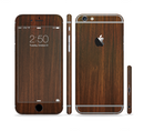 The Dark Walnut Stained Wood Sectioned Skin Series for the Apple iPhone 6/6s Plus