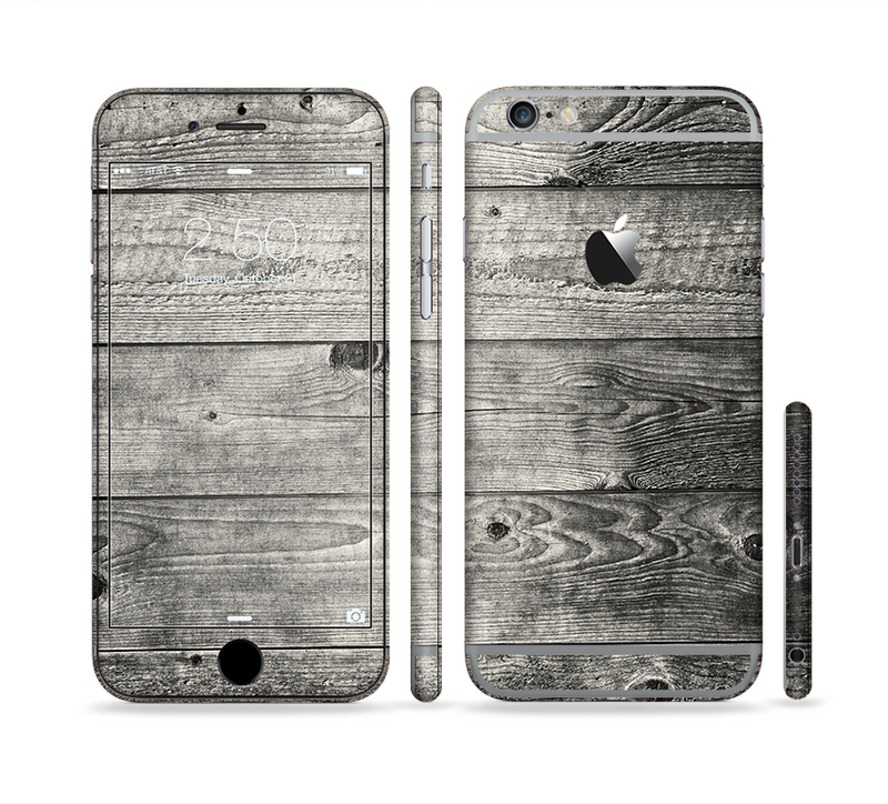 The Dark Washed Wood Planks Sectioned Skin Series for the Apple iPhone 6/6s Plus