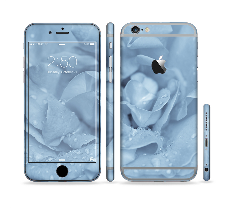The Drenched Blue Rose Sectioned Skin Series for the Apple iPhone 6/6s