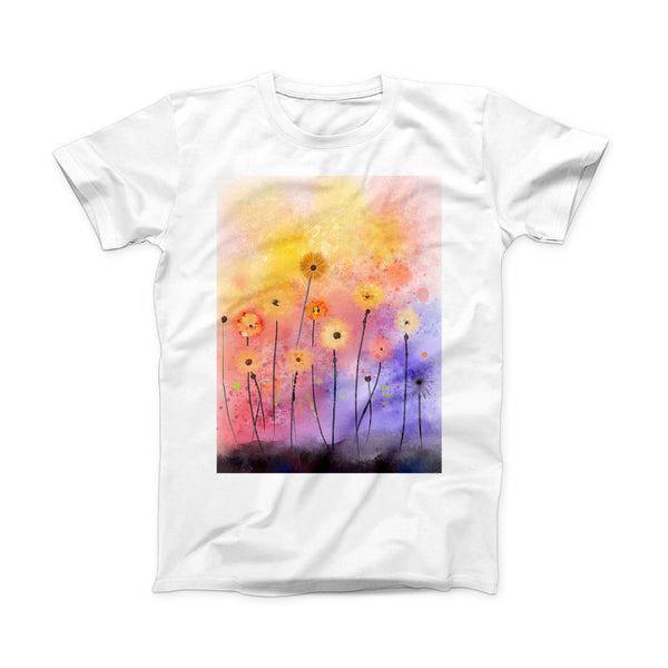 The Drizzle Watercolor Flowers V2 ink-Fuzed Front Spot Graphic Unisex Soft-Fitted Tee Shirt