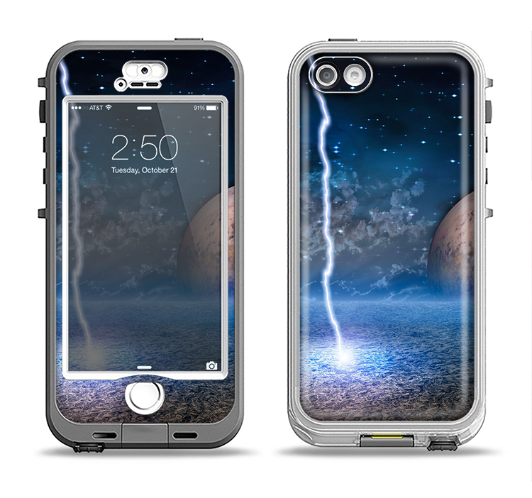 The Energy Planet Discharge Apple iPhone 5-5s LifeProof Nuud Case Skin Set