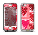 The Etched Heart Layer Pattern Apple iPhone 5-5s LifeProof Nuud Case Skin Set