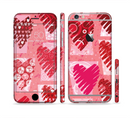 The Etched Heart Layer Pattern Sectioned Skin Series for the Apple iPhone 6/6s