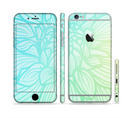 The Faded Blue & Green Subtle Floral Sectioned Skin Series for the Apple iPhone 6/6s