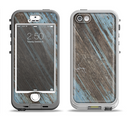 The Faded Blue Paint on Wood Apple iPhone 5-5s LifeProof Nuud Case Skin Set