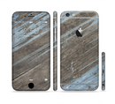 The Faded Blue Paint on Wood Sectioned Skin Series for the Apple iPhone 6/6s Plus