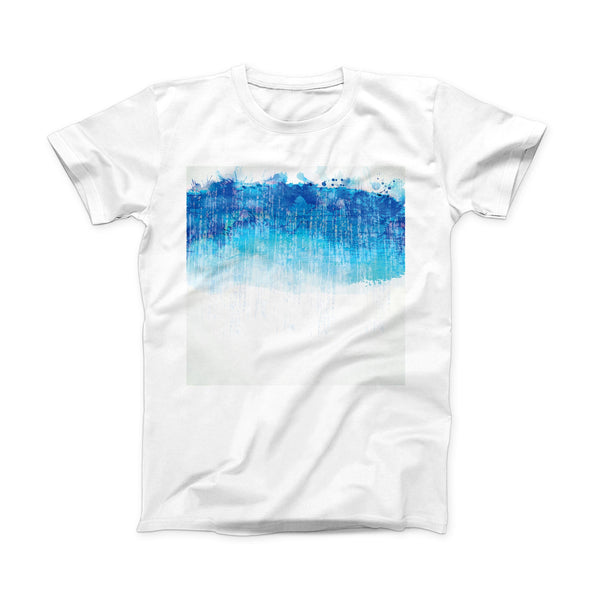 The Faded Blue Watercolor Strokes ink-Fuzed Front Spot Graphic Unisex Soft-Fitted Tee Shirt